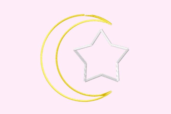 Applique Crescent Moon and Star