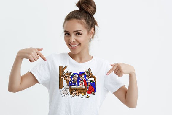 Birth of Child Jesus Embroidery Design