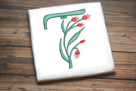 Floral Monogram Letter T