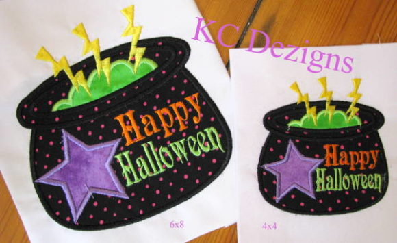 Halloween Cauldron Applique