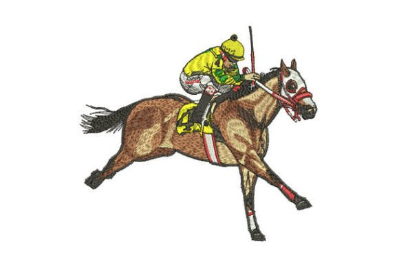 Race Horse Embroidery Design