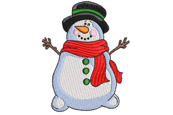 Snowman with Red Scarf