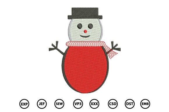 Winter Snowman Embroidery Design